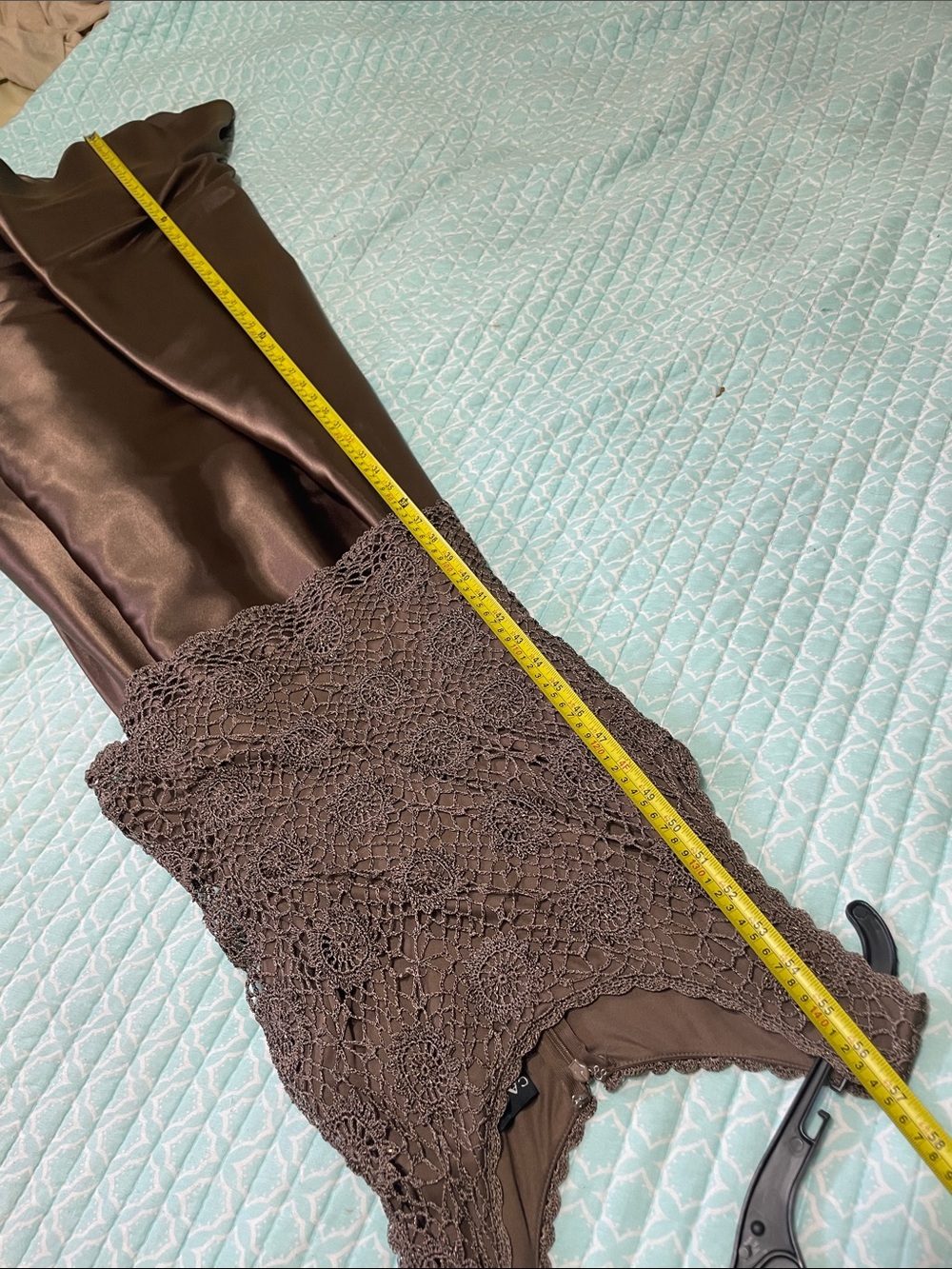 cachet beaded,lace bronze drop waist formal dress - Picture 7 of 7